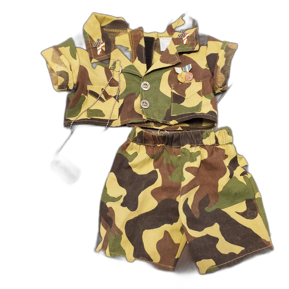 Buid A Bear Army Soldier Outfit With Dog Tags Medals